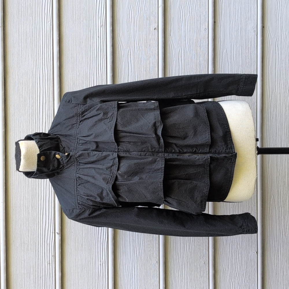 Banana Republic Petite Ruffle Jacket | Banana Republic Tiered Zip Up Coat